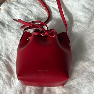 Mansur Gavriel Red Leather Bucket Bag